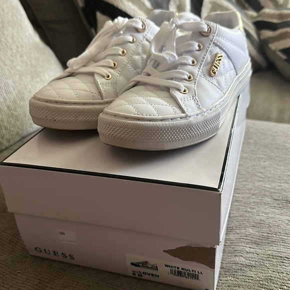 guess white gold sneakers